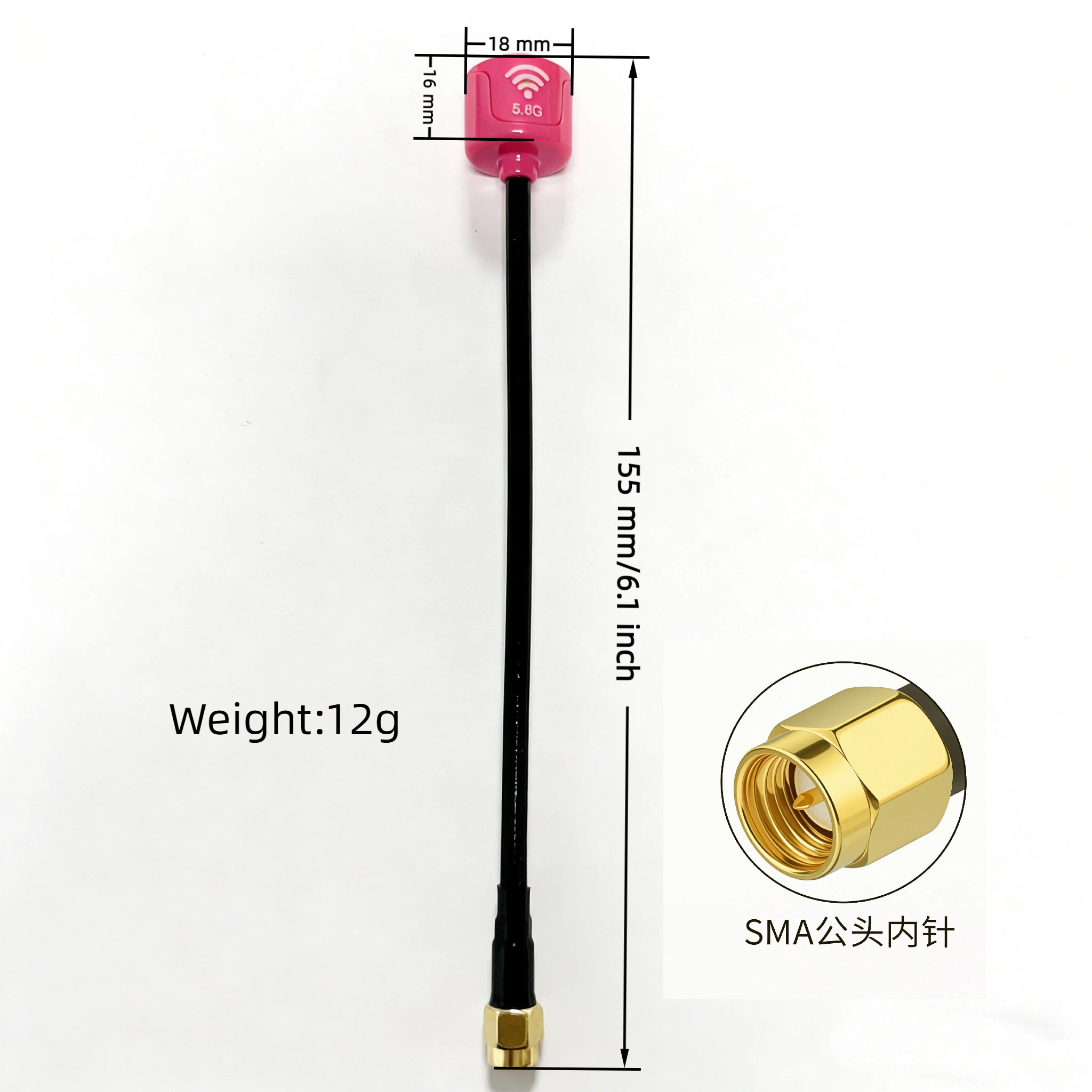 Antenna Factory 5.8GHz RHCP FPV Long Antenna | 8 Colors | SMA Male