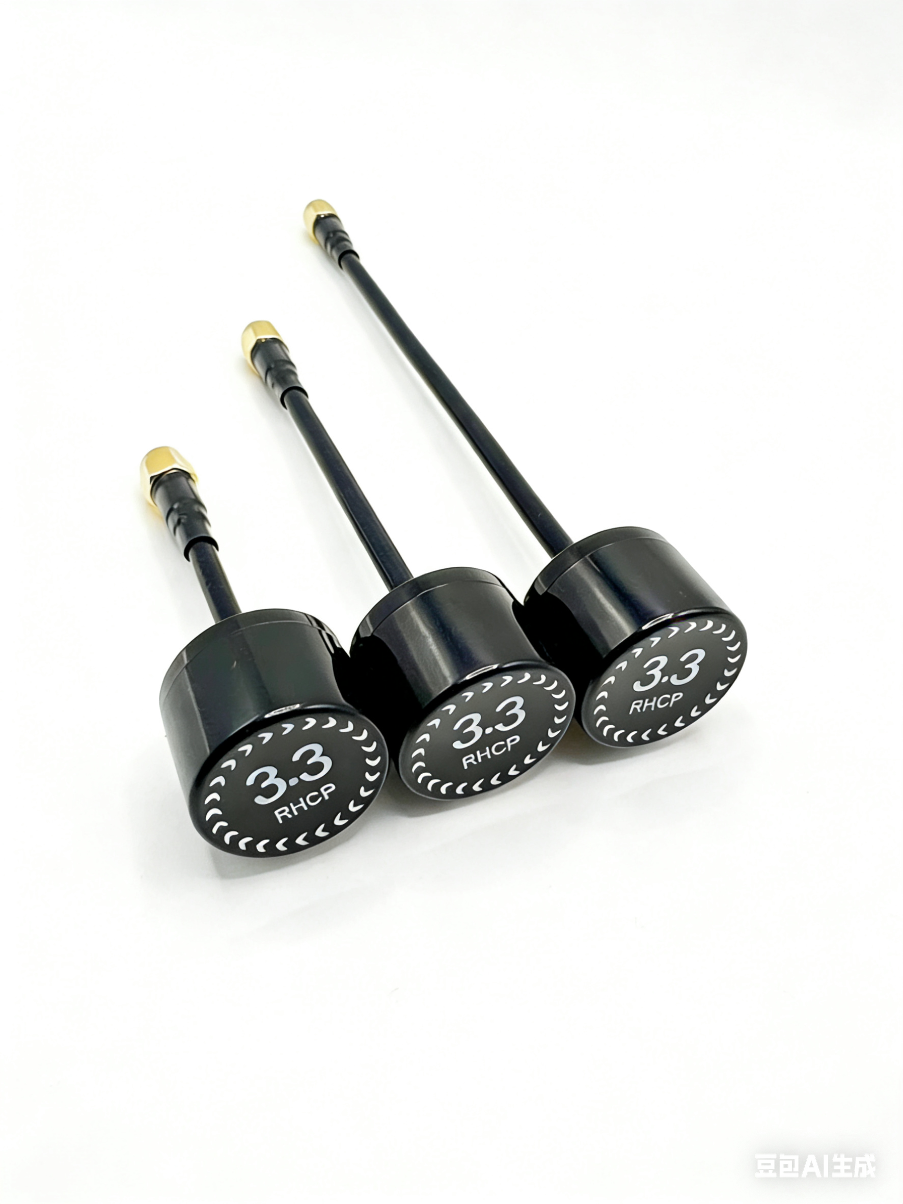 Antenna Factory 3.3GHz RHCP Stubby FPV Antenna | Circular Polarized | 3 Cable Lengths | SMA Male