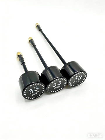 Antenna Factory 3.3GHz RHCP Stubby FPV Antenna | Circular Polarized | 3 Cable Lengths | SMA Male