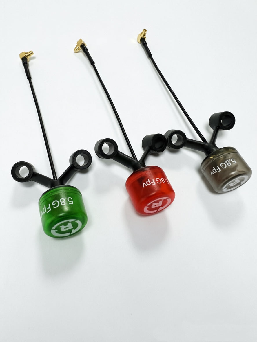 Antenna Factory 5.8GHz FPV Cherry Antenna | Skew-Planar Cloverleaf | 3 Colors | MMCX 90°