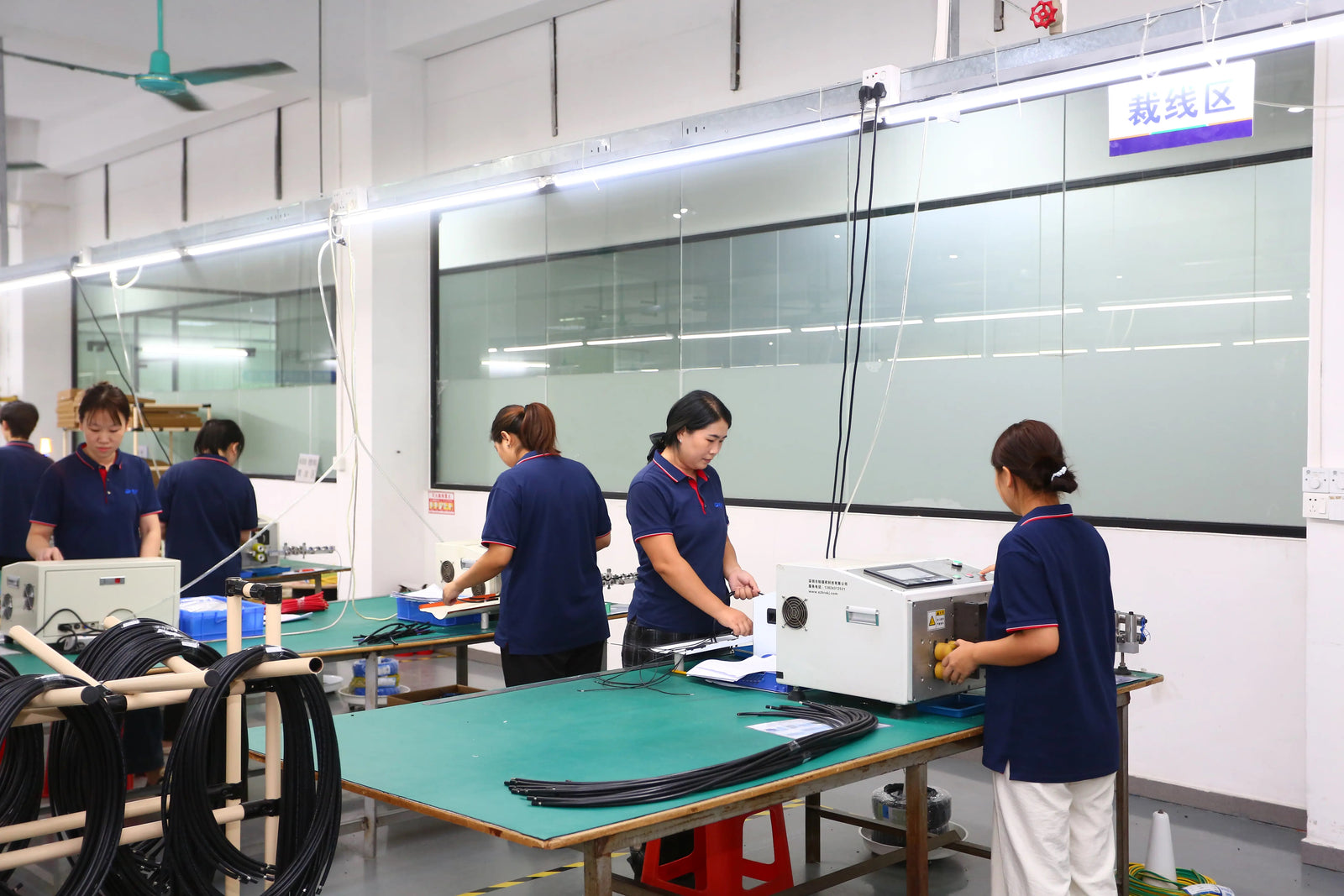 Antenna cable assembly line